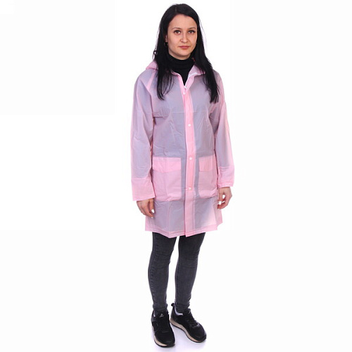 Дождевик-плащ детский Rainbow с капюшоном,на молнии, с отделпод рюкзак, цвет розовый, размер L(7852см) ДоброСад_6