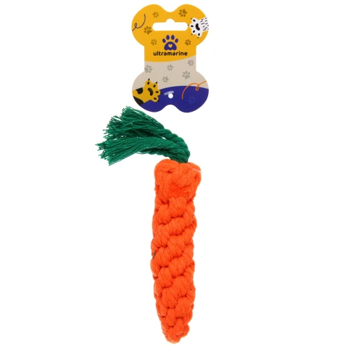 Игрушка - когтеточка для кошек и собак "Морковка", цвет оранжевый, 22см / d-3.5см