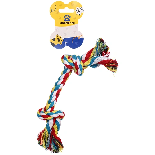 Игрушка - канат грейфер для собак мелких и средних пород ПОИГРАЙКА, цвет красныйсиний, 23см_5