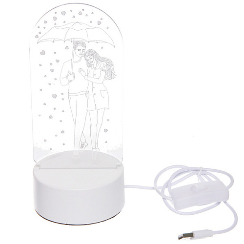 Светильник ночник 3D-Влюбленная пара на пластиковой подставке, с включателем USB_2