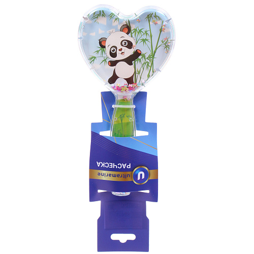 Расческа массажная детская ФРАТТИ БУМ, панда Космо, форма сердце, 17,58см (блистер Ультрамарин)_3