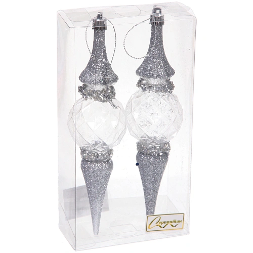 Елочные игрушки Искры 5519 см (набор 2 шт), Белый_2