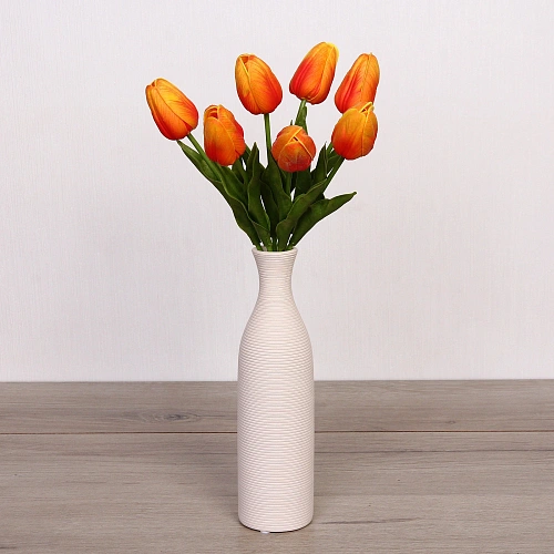 Цветы искусственные Natur 38см Тюльпаны 7шт желтые_5