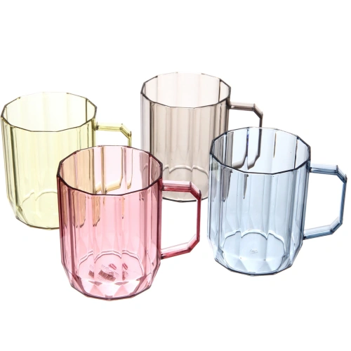 Кружка пластиковая 430мл "Грани", микс цветов