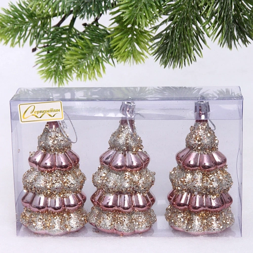 Набор украшений SHINE Magic tree 6х10,4 см (3 шт), rose pink_2