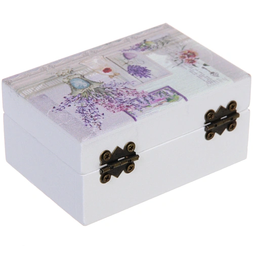 Шкатулка деревянная с зеркалом МАРЦИПАН, утренняя сирень, 95655см (в коробке)_4