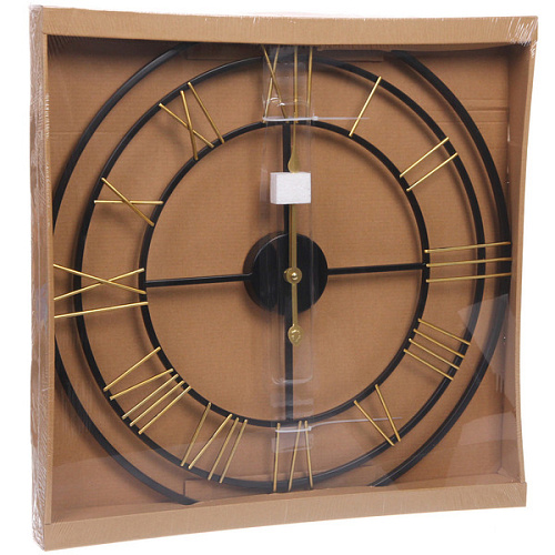 Часы настенные LOFT HOME  50см, желтые цифры_6