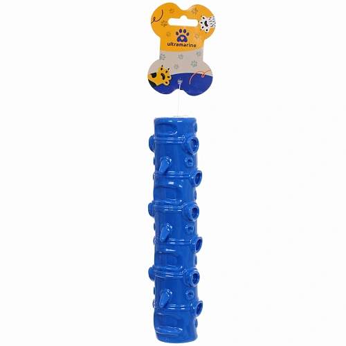 Игрушка жевательная для средних и крупных пород собак Палочка, цвет синий, с пищалкой, 20535см_4