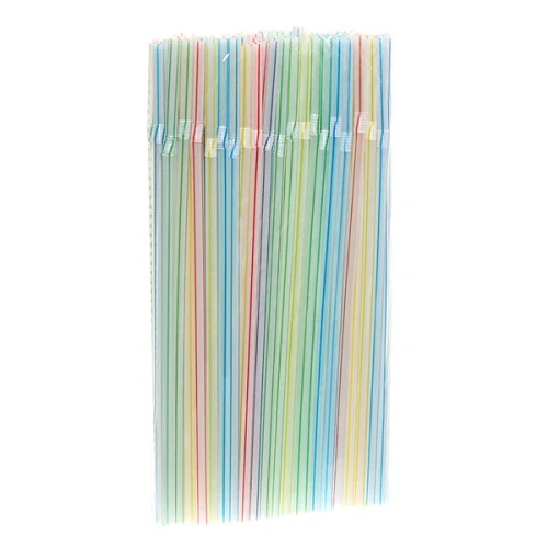 Трубочка для коктейля 5*210мм в наборе 100 шт полосатая 