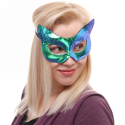 Маска карнавальная Маркиза, микс (синий,бел, розовый)_5