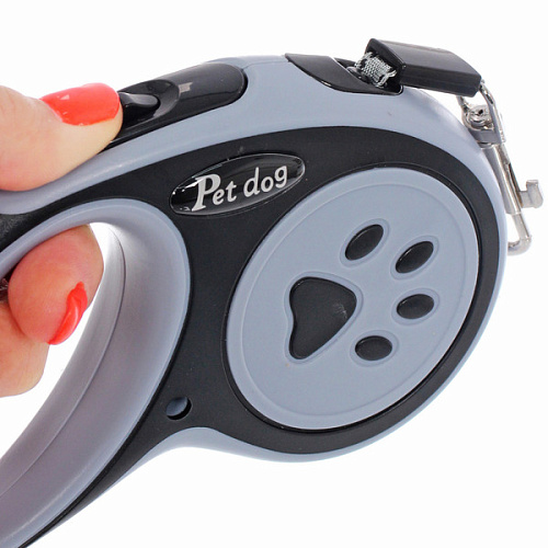 Поводок-рулетка для малых и средних пород МОЙ БРО, цвет чёрный, 3м, нагрузка до 10кг _7