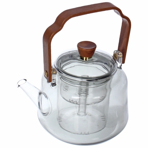 Чайник заварочный стеклянный 1000мл "Хай-Тек" с двойным ситом