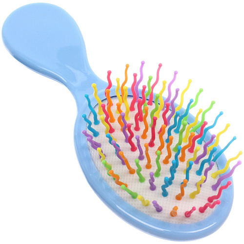 Расчёска массажная детская Little darling, Милая Аннет, цвет нежно - голубой, разноцветные зубчики, 13,86см (пакет с подвесом)_4