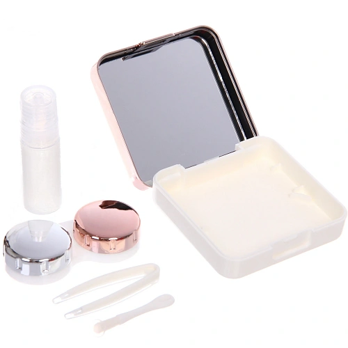Набор для хранения контактных линз МАРЦИПАН, с зеркалом, цвет розовый, 636232см, (пакет с подвесом)_3