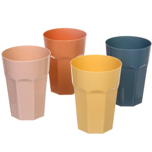 Стакан пластиковый 400мл "Пикник" в наборе 4шт, микс цветов