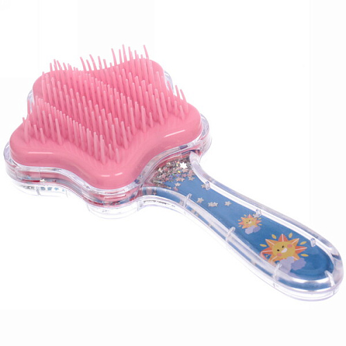 Расческа массажная детская Gloria, Лисенок, цвет голубой, на подвесе, 178см, _6