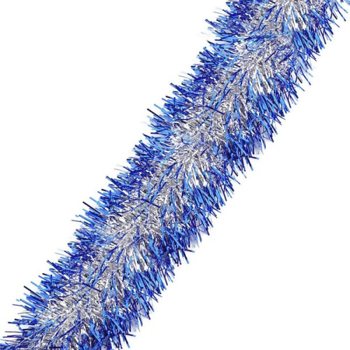 Мишура 2м 9см "Серебряный блеск" синий