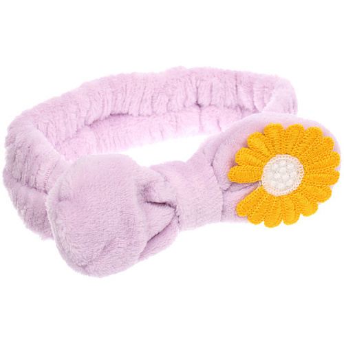 Повязка на голову косметическая ДАЙМОНД РУШ, ромашка, цвет лавандовый, пудровый, небесный и серый, 2055см (ZIP пакет)_10