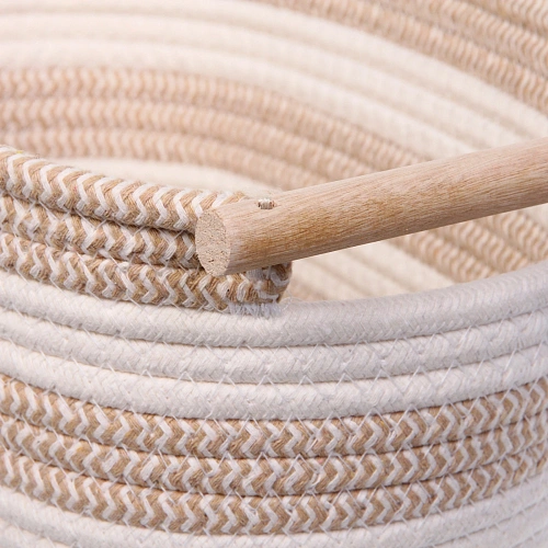 Корзинка вязаная интерьерная с ручками БИРГИТ, цвет бежбелый, 352214см, (лейбл селфи)_5