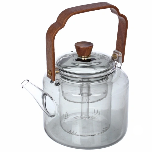 Чайник заварочный стеклянный 1000мл "Хай-Тек" с двойным ситом