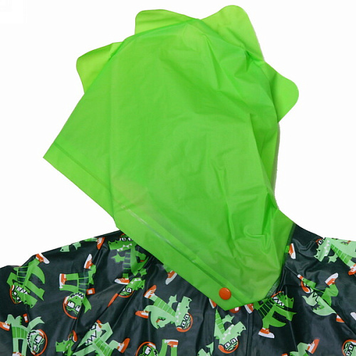 Дождевик-плащ детский Волшебные звери-Заводной крокодил с капюшоном, на кнопках, размер M(5742см) ДоброСад_5