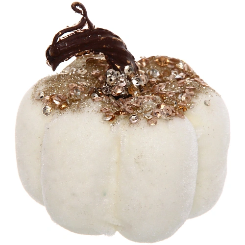 Фигурка новогодняя Блестящая тыква 9910 см, Белый_2