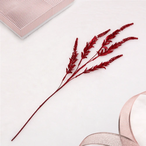 Ветка декоративная "Зимняя свежесть" 70 см, Рубин