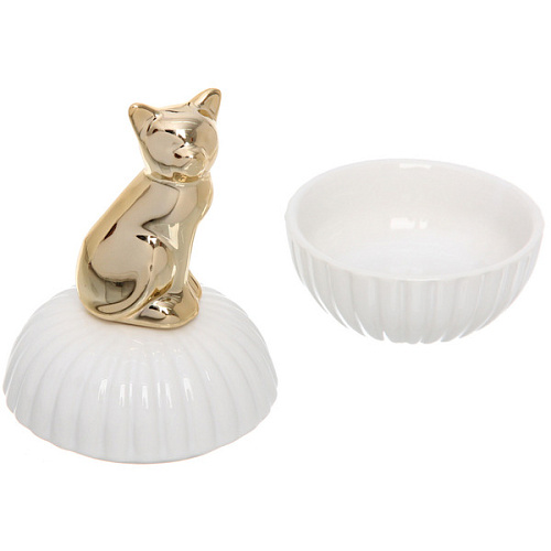 Шкатулка керамическая GOLD Podarok, кошка, цвет белый, 8133см (в инд коробке)_4