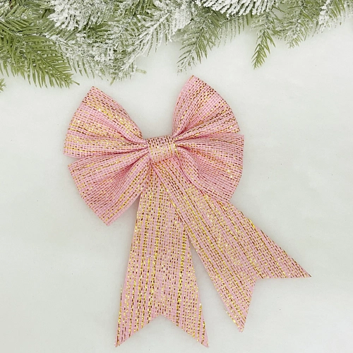 Бант на ёлку "Шик" 16*23 см, Розовый