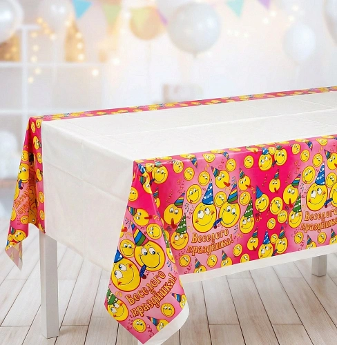Скатерть "Веселого праздника" 108*180см, пвх 