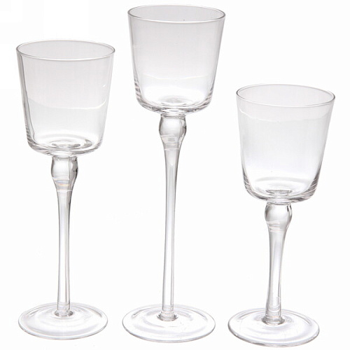 Подсвечники в наборе 3шт "Crystal" 7,5*20,23,26см 