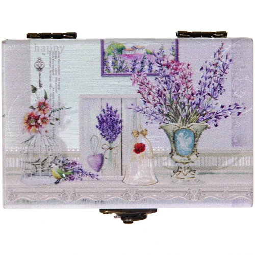 Шкатулка деревянная с зеркалом МАРЦИПАН, утренняя сирень, 95655см (в коробке)_5