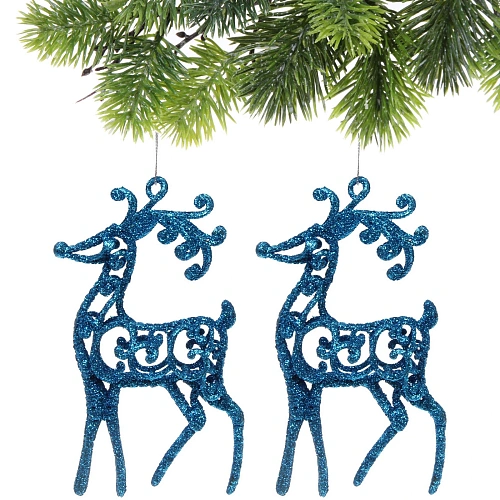 Подвеска Волшебные рога 10 см (набор 2 шт), голубой_4