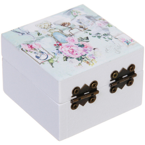 Шкатулка деревянная с зеркалом МАРЦИПАН, пудровые пионы, 656545см (в коробке)_5