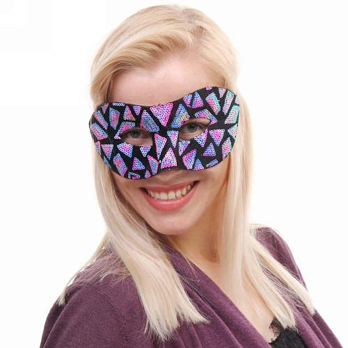 Маска карнавальная Блики неона, микс (фиолет,синий, розовый)_3