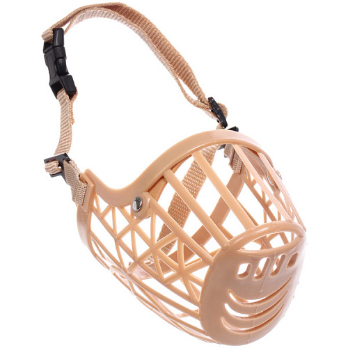 Намордник гуманный из гибкого пластика Мой Бро, цвет светло - бежевый, №6 (лейбл)_3