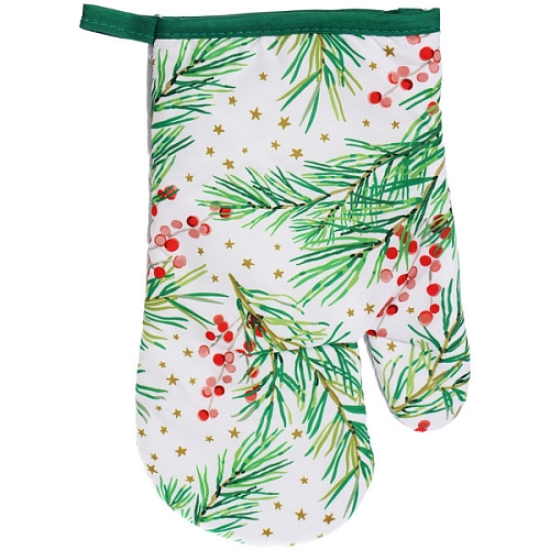 Прихватка в наборе с варежкой Зимняя ягода, 17,517,5 см и 2717 см_4