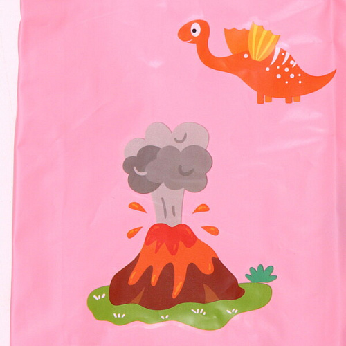 Дождевик-плащ детский Рокки-Динозаврик с капюшоном, рукава на резинке, цвет розовый, размер M(6446см) ДоброСад_6