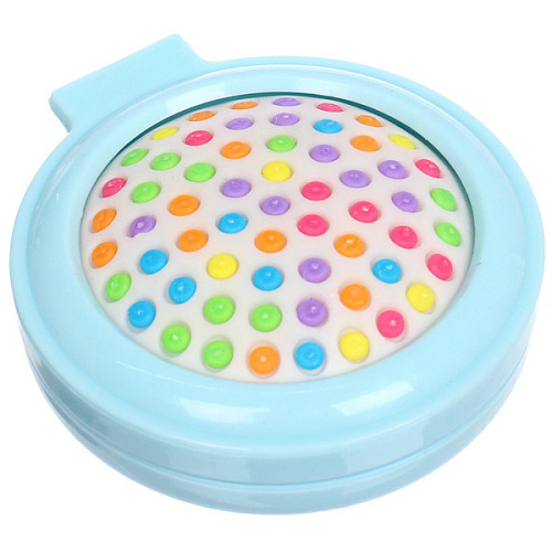 Расческа массажная детская складная КАРАМЕЛЬ, бабочка, цвет голубой, d-6см (пакет с подвесом)_6