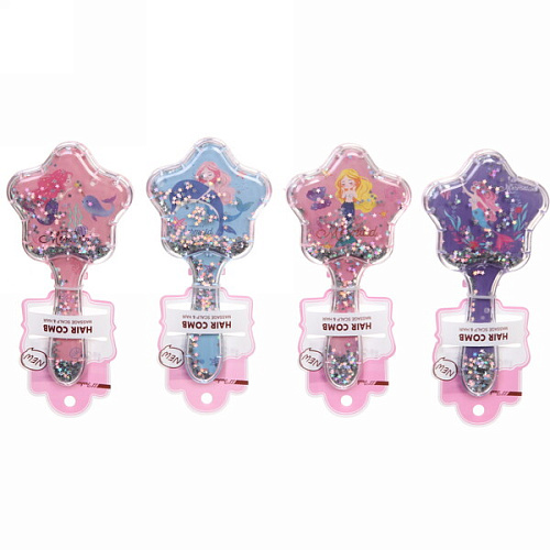 Расческа массажная "Baby House Mila", микс 4 вида Русалочка, 17*8.5см