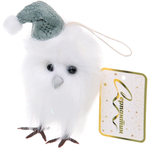 Подвеска Совушка в зимнем колпачке 12 см (в ассортименте), Зеленый_9