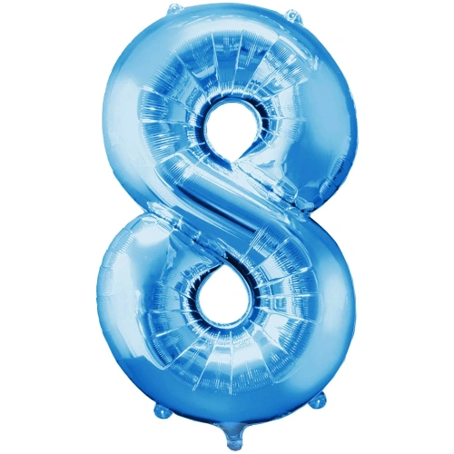 Шар фольгированный 32'/81см "Цифра 8" (синий)