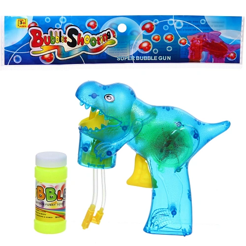 Мыльные пузыри Динозавр 1615 см, 50 мл, механический генератор, с подсветкой, цвет микс_7