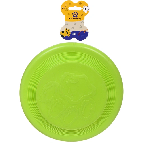 Игрушка резиновая "Фрисби", цвет зеленый, 23см (лейбл)