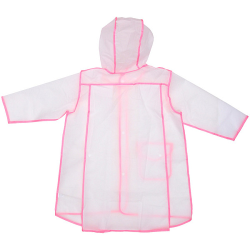 Дождевик-плащ детский Neo с капюшоном и завязками, на кнопках, цвет розовый, р XL(6155см)_4