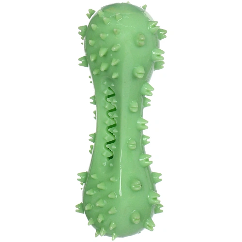 Игрушка - зубочистка для малых и средних пород собак Кость, цвет зеленый, с пищалкой, 14,54,5см_3