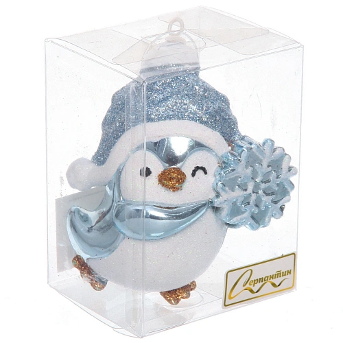 Ёлочная игрушка Весёлый пингвинёнок 8695 см, Голубой_4