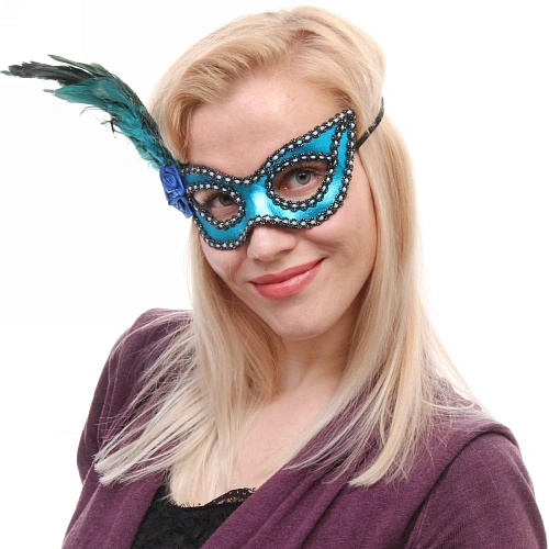 Маска карнавальная Очарование, синий_4