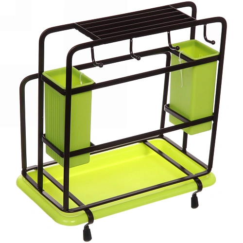 Подставка для кухонных принадлежностей Brownie 261630см зеленый поддон_3