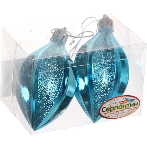 Ёлочные игрушки Таинственное очарование Капля 8 см (набор 2шт), голубой_3